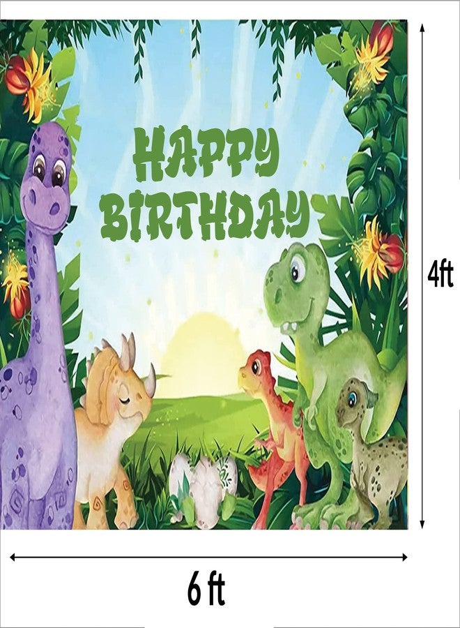 Theme My Party Dinosaur Theme Backdrop Banners For Home or Outside Party Supplies Birthday Party Decorations (6FT X 4FT) - Image 4